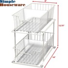 2-tier Cabinet Wire Basket Drawer Organizer Kitchen Storage Rack White
