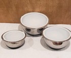 Wolfgang Puck Stainless Steel Lidded Measuring Nesting Bowls Silicone Bottom 3pc
