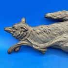 Vintage Bronze Fox With Game Bird Flat Backed Wall Hanging  Signed