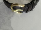 Coach Women   s Dress Belt M Brown Solid Adjustable Gold-tone Brass Buckle