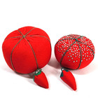Vtg Sewing Tomato Pin Cushion With Strawberry Emery Lot Of 2 Red Green Crafts
