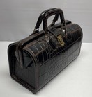 Vintage Leather Upjohn Doctor s Satchel Bag In Alligator Print 
