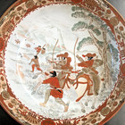 Antique Japanese Signed Kutani Hand Painted 12 Inches Large And Beautiful Bowl 