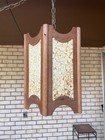 Vintage Mcm Mid Century Swag Lamp Molten Plastic Plywood