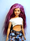 Barbie Doll Wig Size 4 Tibetan Lamb Mohair Ooak Custom  69 Extra Long Rose Wine