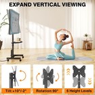 Rolling Tv Stand With Power Outlet Height Adjustable Mobile Tv Cart With Shelves