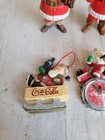 Vintage Coca-cola Time Santa Claus Sleigh Variety Ornament Xmas Set Unique