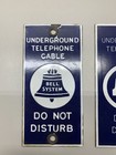 Vintage Bell System Underground Telephone Cable Do Not Disturb Porcelain Signs