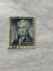United States Monroe 5 Cent Blue Used U s  Postage Stamp Handstamped Cancel
