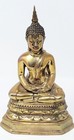 Vintage Gilded Bronze Earth Touching Buddha Enlightenment 8-3 8  Thai Sitting