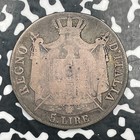 1808-m Italy Kingdom Of Napoleon 5 Lire Lot jm2313 Large Silver 