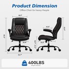 400lbs Big And Tall Office Chair Heavy Duty Executive Pu Leather Wide Seat