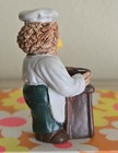 Owl Chef Figurine Anthropomorphic Owl In Uniform Dated 1991 Signed J c 