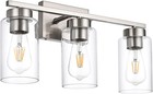 3-light Bathroom Vanity Light Modern Brushed Nickel Wall Fixture Clear Shades
