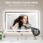 40x24 led Bathroom Mirror  Tempered Glass Backlit Anti-fog Lighted Vanity Mirror