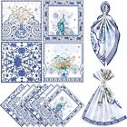 12 Pcs Blue Floral Cloth Napkins Chinoiserie Napkins 21 65 X 21 65 Inch Washable