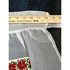 Vintage Waist Apron Christmas Poinsettia Print Sheer Pockets Kitchen