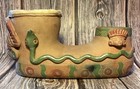 Atq  Two Chambered Clay Drum Southwestern Style Aztec Figures   Snakes Handmade