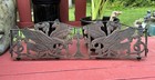 Vintage Victorian Federal Style Cast Iron Park Garden Bench Back Double Eagles