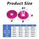 M5 M6 M8 M10 M12 Countersunk Washer - Anodised Aluminium - Screws Cup Washers