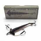 Vintage Wooden Brown s Phantom Minnow  gold  In Original Box - Mfg  England