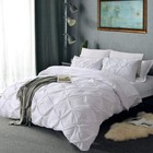 Luxurious Pinch Pintuck Pleated Duvet Cover Set Comforter Pillowcase Bedding Set