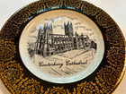 Canterbury Cathedral Rare 8  Vintage Decorative Gold Toned Leaf Border Shield Ix