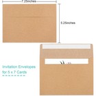 50 Pack Brown Kraft Envelopes 5x7 A7 Invitation Envelopes For Wedding