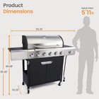 6-burner Stainless Steel Propane Gas Grill   Outdoor Bbq Grill With Side Burner