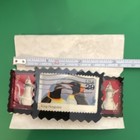 Multicolor Postage Stamp Barrette Hair Clip For Women  Metal Paper Rectangle