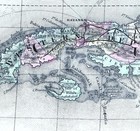 1874 Mitchell Map Cuba Havana Bahamas Florida Keys Caribbean Santiago - Antique