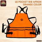Ca2393    Bib Apron 16 Pocket Orange Color Rip-stop Canvas  Size Fits All