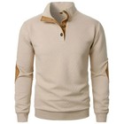 Men s Long Sleeve Casual Henley Polo Sweatshirt Pullover Knit Top Gym Yoga Gift