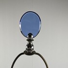 Vintage Czech Art Deco Mirrored Cobalt Blue And White Glass Table Lamp