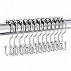 12 Pack Silver Chrome Double Glide Shower Curtain Hooks Metal Heavy Duty