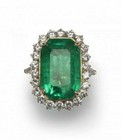 14k Yellow Gold Over 4 21ct Real Green Emerald Cut Halo Vintage Engagement Ring