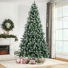 4 5 6 7ft Snow Covered Christmas Tree Flocked Bushy Pinecone Artificial Xmas Diy