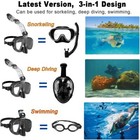 Diving Masks Foldable Anti-fog Snorkel Mask Set With Full Dry Top System New