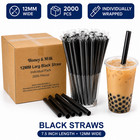 Boba Straws 2000 Count Individually Wrapped 12mm Wide Bubble Tea Straws