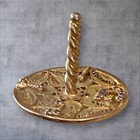 Vintage Ornate Dreidel Filigree Design With Purple Stones Judaica Collectible