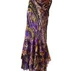 Nwt Size M Ashro Purple Multi Formal Wedding Party Julien Chiffon Sequined Dress