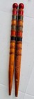 Antique 1890 s Victorian Turned Wood Croquet Stakes Original Paint 24  Folk Art