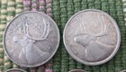 Lot Of 9 80  Silver Coins 4 Quarters 1950-1964 Canadian   5 Dimes 1959   1966 