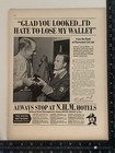 1940s Vintage Print Ad N h m  Hotels Bellboy Bellhop Travel World War 2 Era