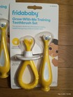 New sealed Frida Baby Grow-with-me Training Toothbrush Set 2 Pack  2 Sets  Yello