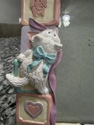 Vintage 1991 Malden Design Cat Picture Frame Pastel Baby Girl Nursery 3d Blocks