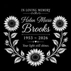 Custom Human Memorial Stone Granite Grave Marker Photo Engraved 12x12 Lily
