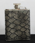 Gray Snakeskin Design - Stainless Steel - Flask - 3 Oz 