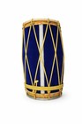 Professional Punjabi Blue Velvet Dhol Handcrafted Sheesham Wood Drum For Wedding