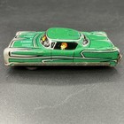 Vintage 1960s Tin Green   Silver 3  Friction Car Coupe Toy Japan Friction Works